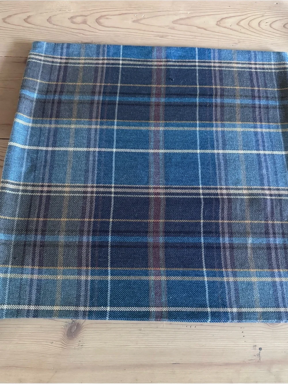 Pottery Barn Blue Plaid Throw Pillow Cover